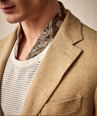 Italian Linen Silk Sport Coat in Burlap