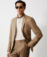 Italian Linen Sutton Jacket in Safari Tan
