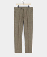 Italian Linen Sutton Trouser in Olive Glenplaid