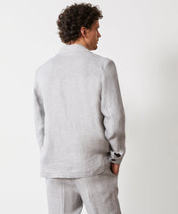 Italian Linen Tailored Chore in Grey Houndstooth