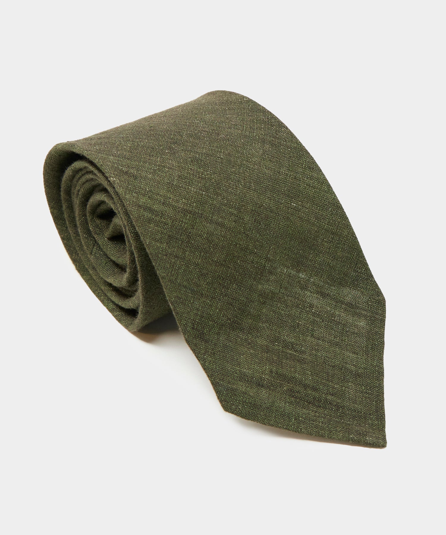 Italian Linen Tie in Olive