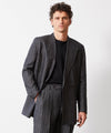 Italian Linen Wythe Suit in Charcoal Pinstripe