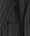 Italian Linen Wythe Suit in Charcoal Pinstripe