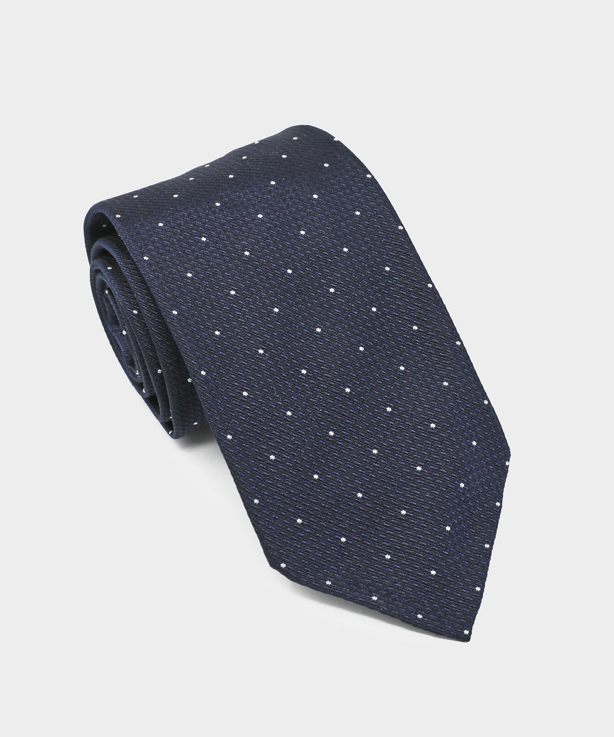 Italian Micro Dot Tie in Navy