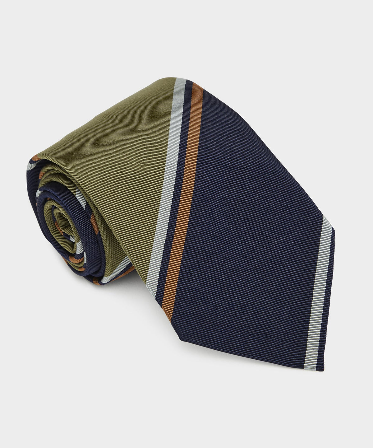 Italian Multi-Stripe Tie in Navy Olive