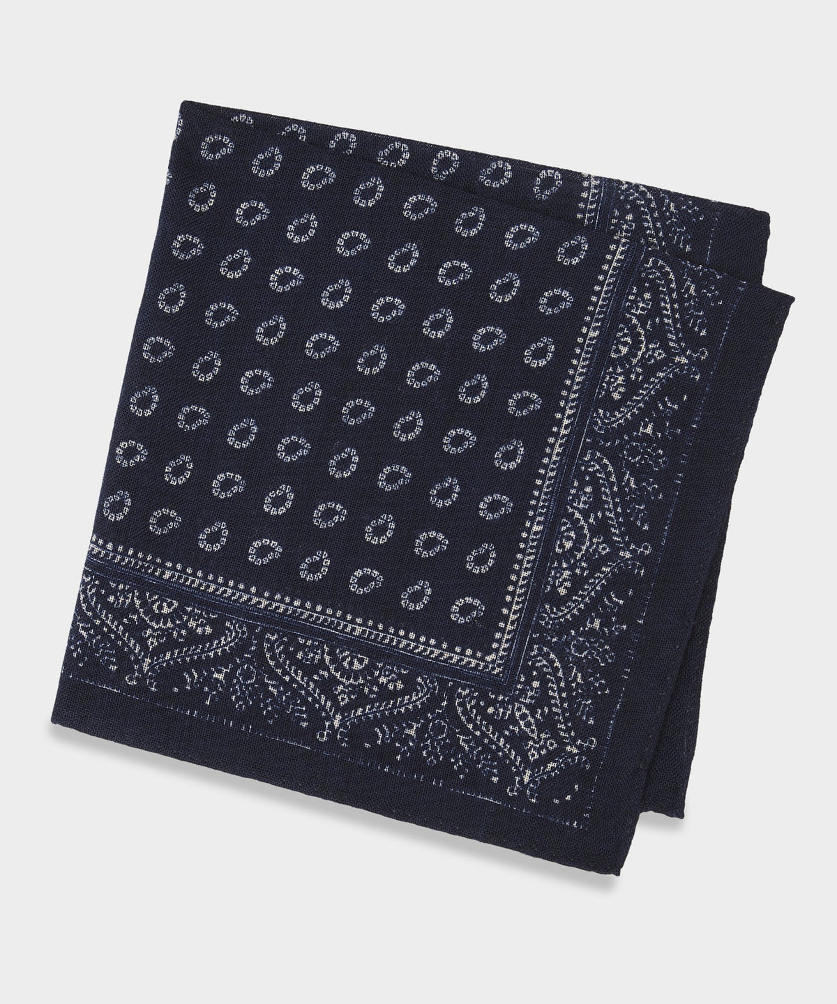 Italian Paisley Bandana Pocket Square in Navy