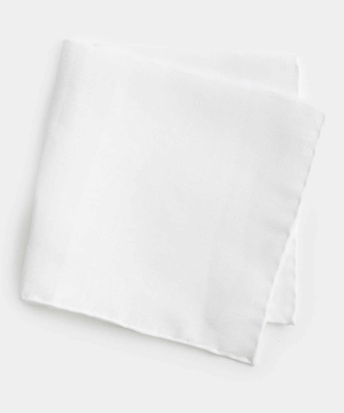 Italian Linen Pocket Square in White