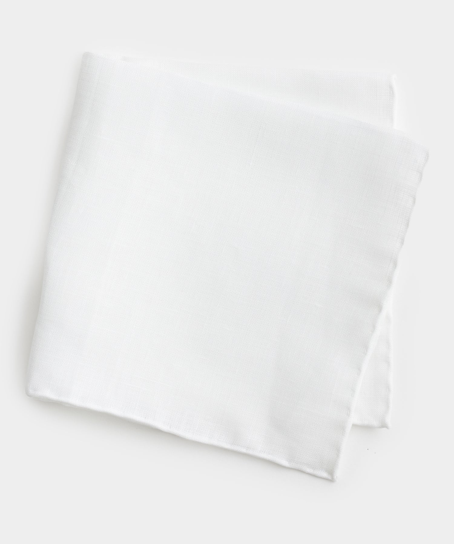 Italian Linen Pocket Square in White