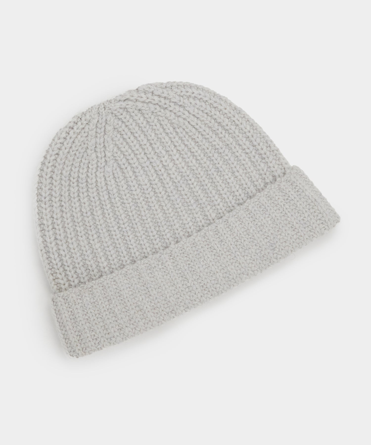 Italian Recycled Cashmere Beanie in Silver Mist