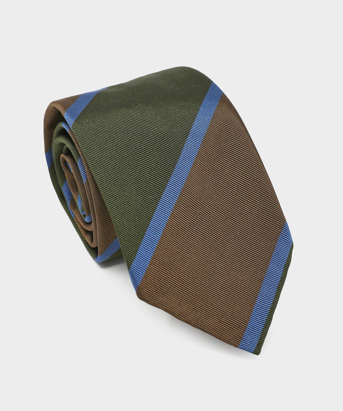 Italian Repp Stripe Tie in Green