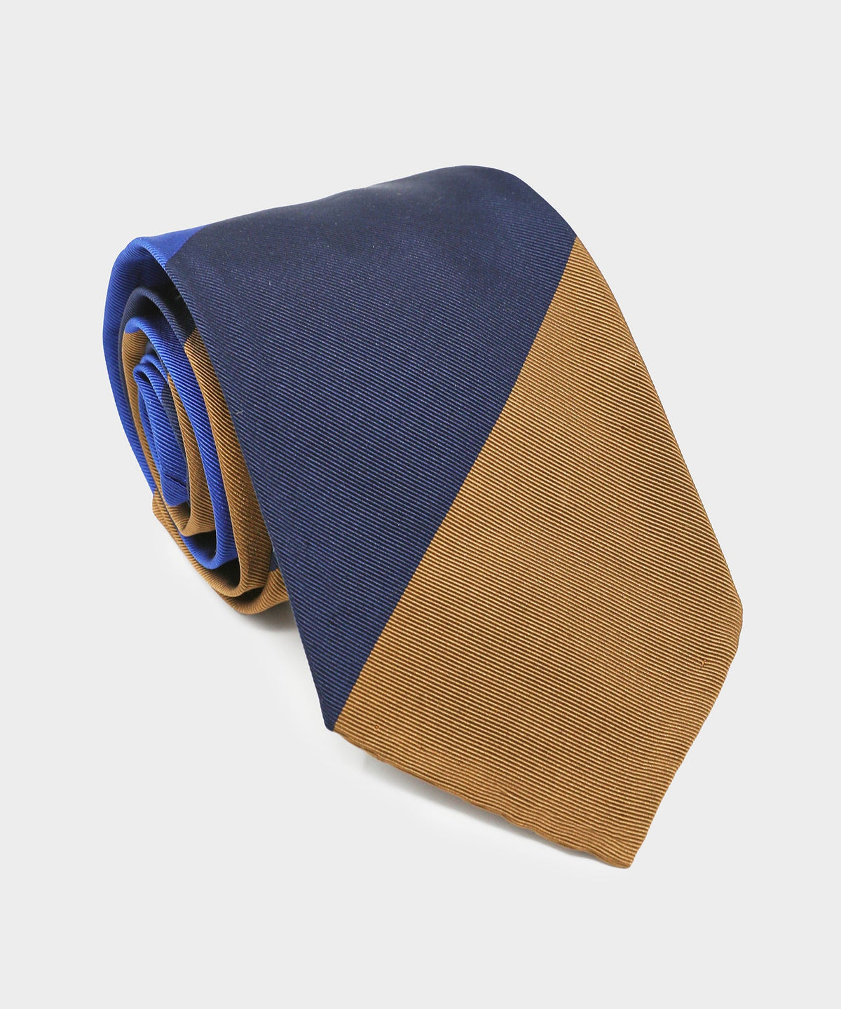 Italian Repp Stripe Tie in Khaki Multi