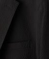 Italian Seersucker Madison Drawstring Suit in Black