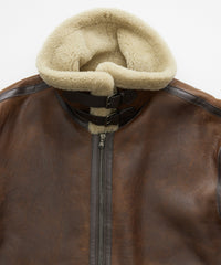 Italian Shearling Flight Jacket in Brown