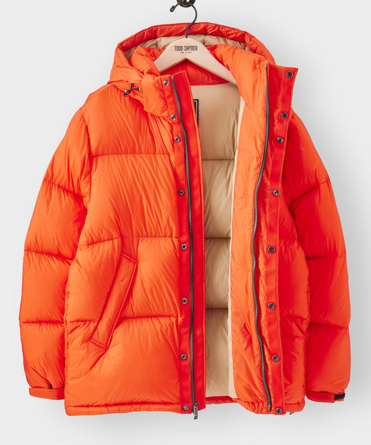 Italian Short Tech Down Parka in Orange