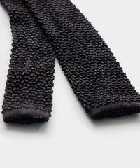 Italian Silk Knit Tie in Black