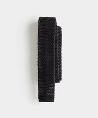 Italian Silk Knit Tie in Black