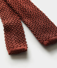 Italian Silk Knit Tie in Burgundy
