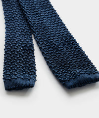 Italian Silk Knit Tie in Navy
