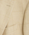 Italian Silk Linen Sport Coat in Tan Windowpane