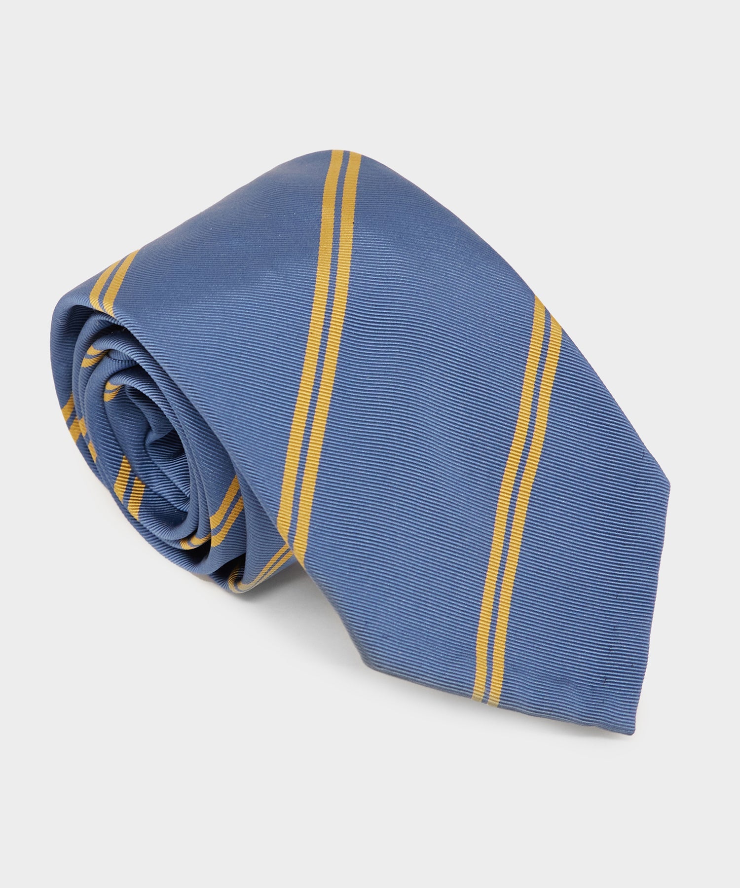 Italian Silk Tie in Blue Gold Stripe