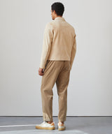 Italian Suede Dean Jacket in Light Taupe