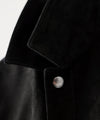 Italian Suede Snap Dylan Jacket in Black