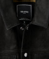 Italian Suede Snap Dylan Jacket in Black