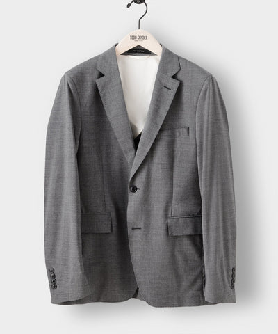 Italian Tropical Wool  Sutton Suit Jacket in Charcoal
