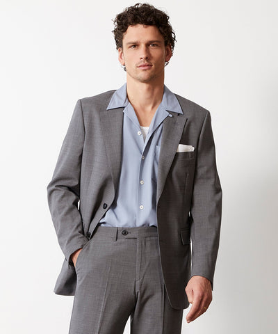 Italian Tropical Wool  Sutton Suit Pant in Charcoal
