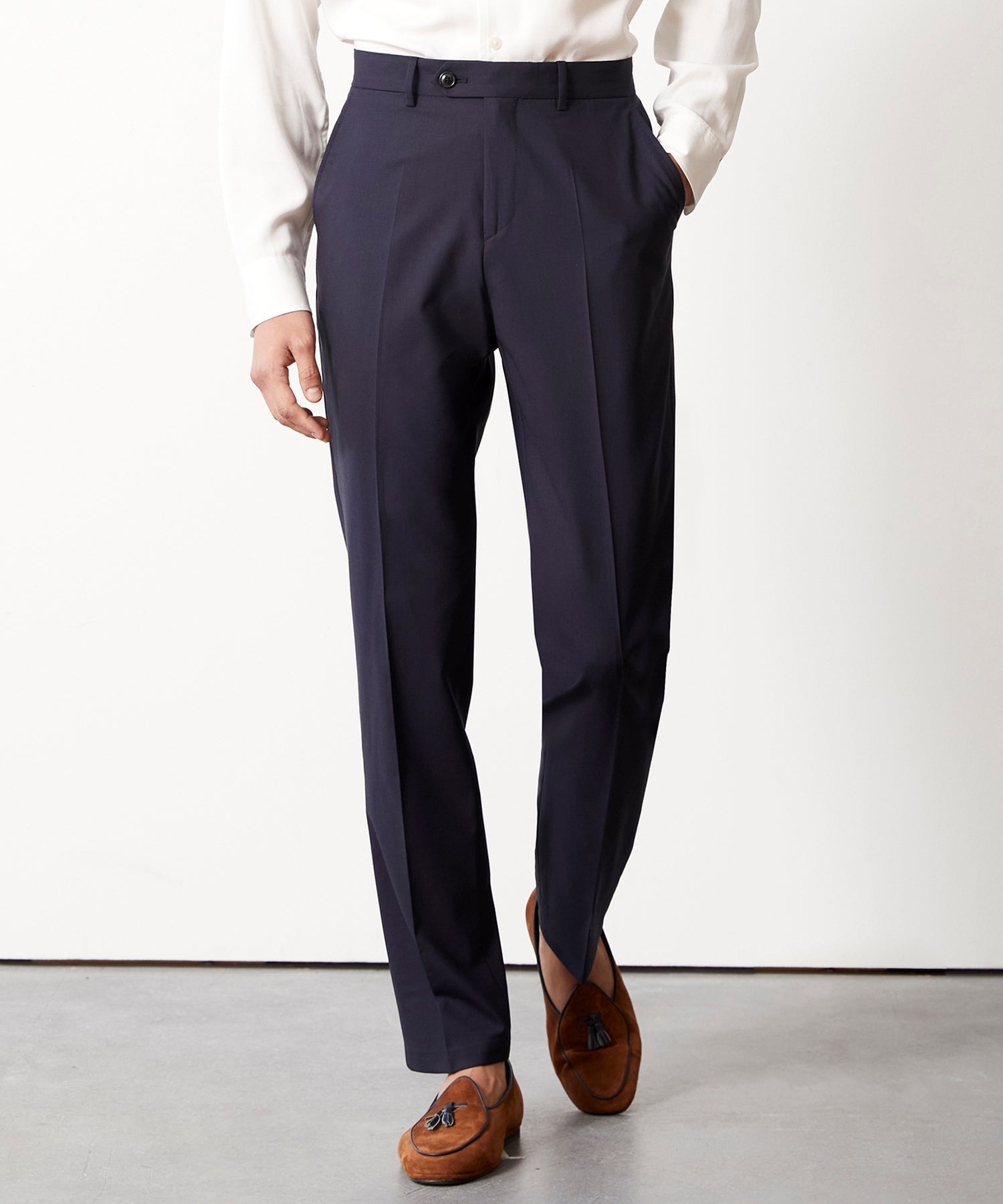 Italian Tropical Wool  Sutton Suit Pant in Navy
