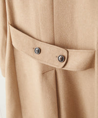 ITALIAN WOOL DOUBLE BREASTED OFFICER TOPCOAT IN CAMEL