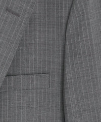 Italian Wool Sutton Jacket in Grey Pinstripe