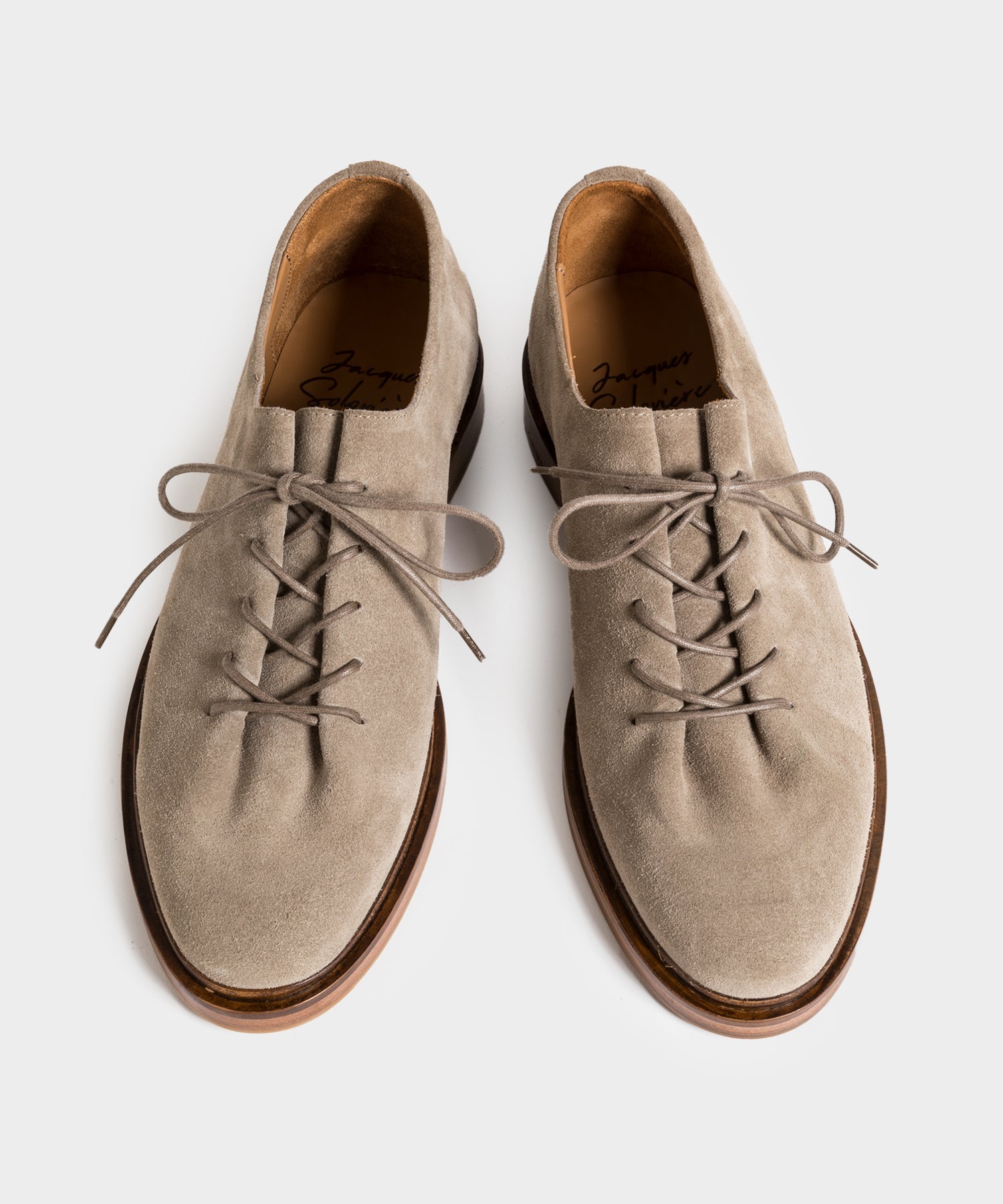 Jacques Solovière Edouard Lace-Up Dress Shoe in Beige Suede – Todd