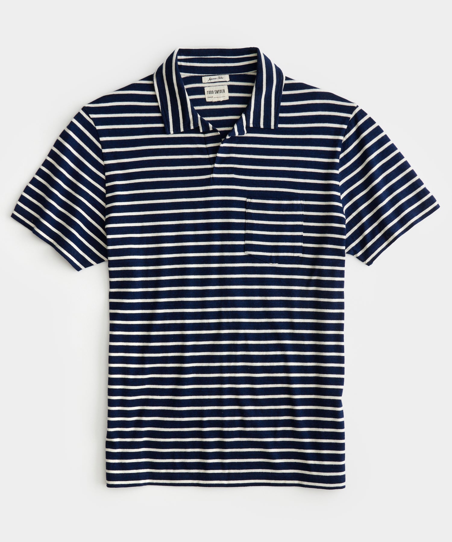 Japanese Nautical Stripe Polo in Navy