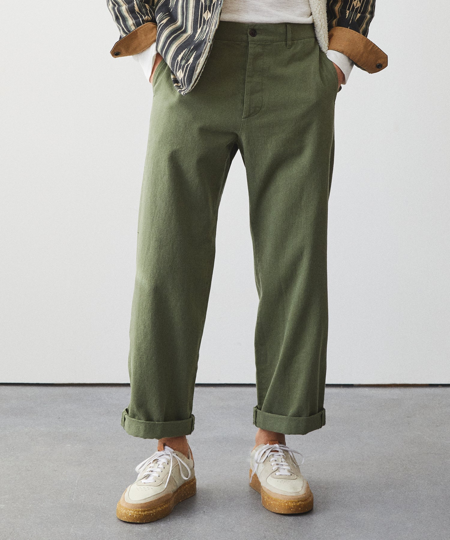 Japanese Relaxed Fit Selvedge Chino in Olive
