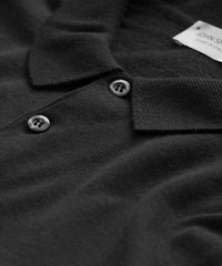 John Smedley x Todd Snyder Long Sleeve Polo in Black