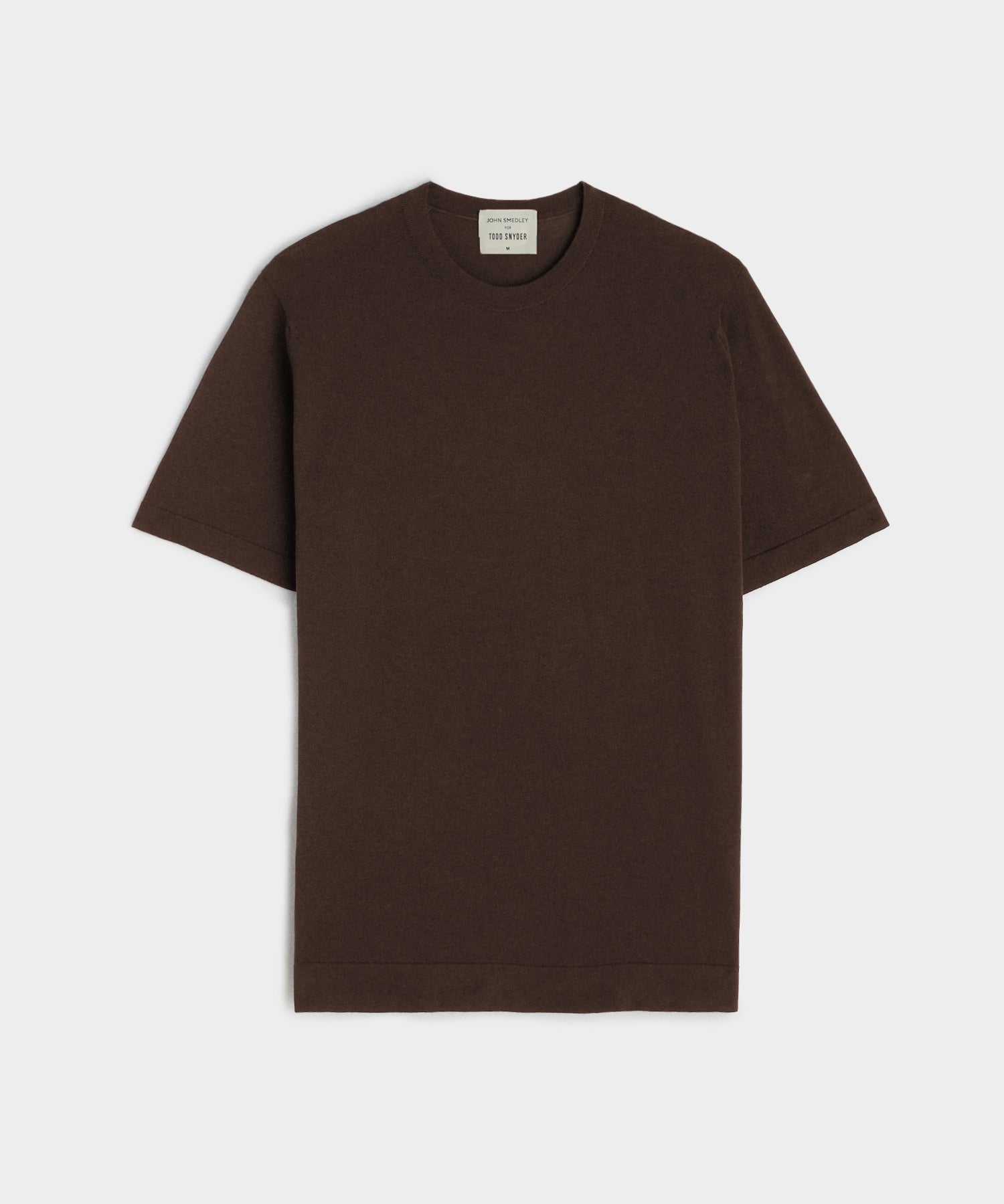 John Smedley x Todd Snyder Lorca Short Sleeve Knit Shirt in Chocolat