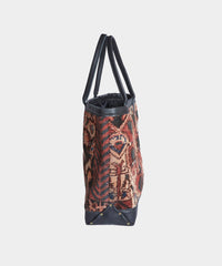 King Kennedy Multi-Colored Rug Bag with Black Leather