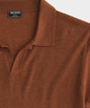 Lightweight Cashmere Montauk Polo in Saddle Brown