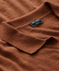 Lightweight Cashmere Montauk Polo in Saddle Brown