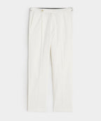 Lightweight Cotton Side Tab Trouser in White