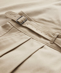 Lightweight Italian Cotton Gurkha Trouser in Sand Stone