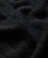 Italian Linen Crewneck Ribbed Sweater in Black
