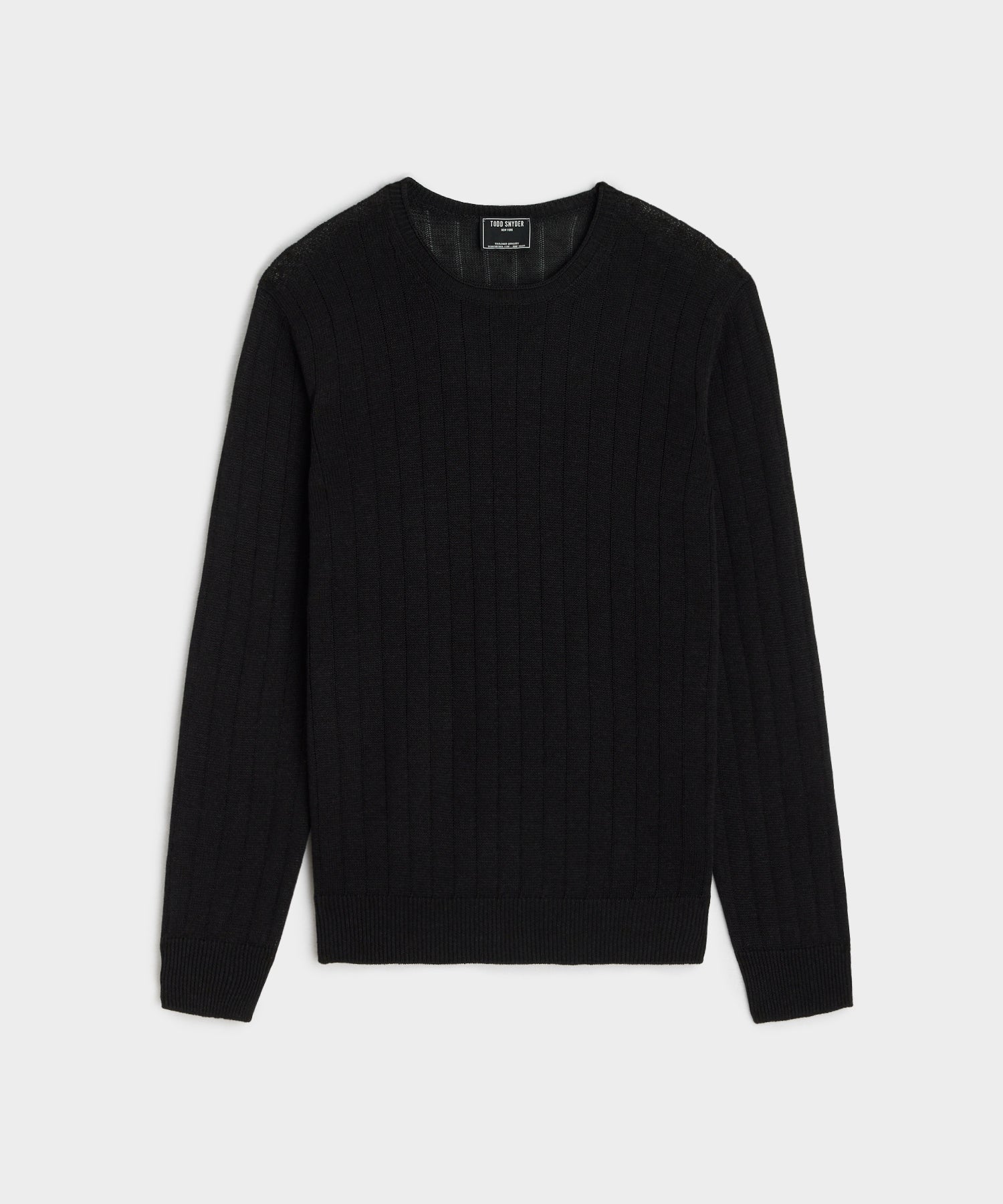 Linen Crewneck Sweater in Black