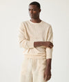 Linen Crewneck Sweater in Off White