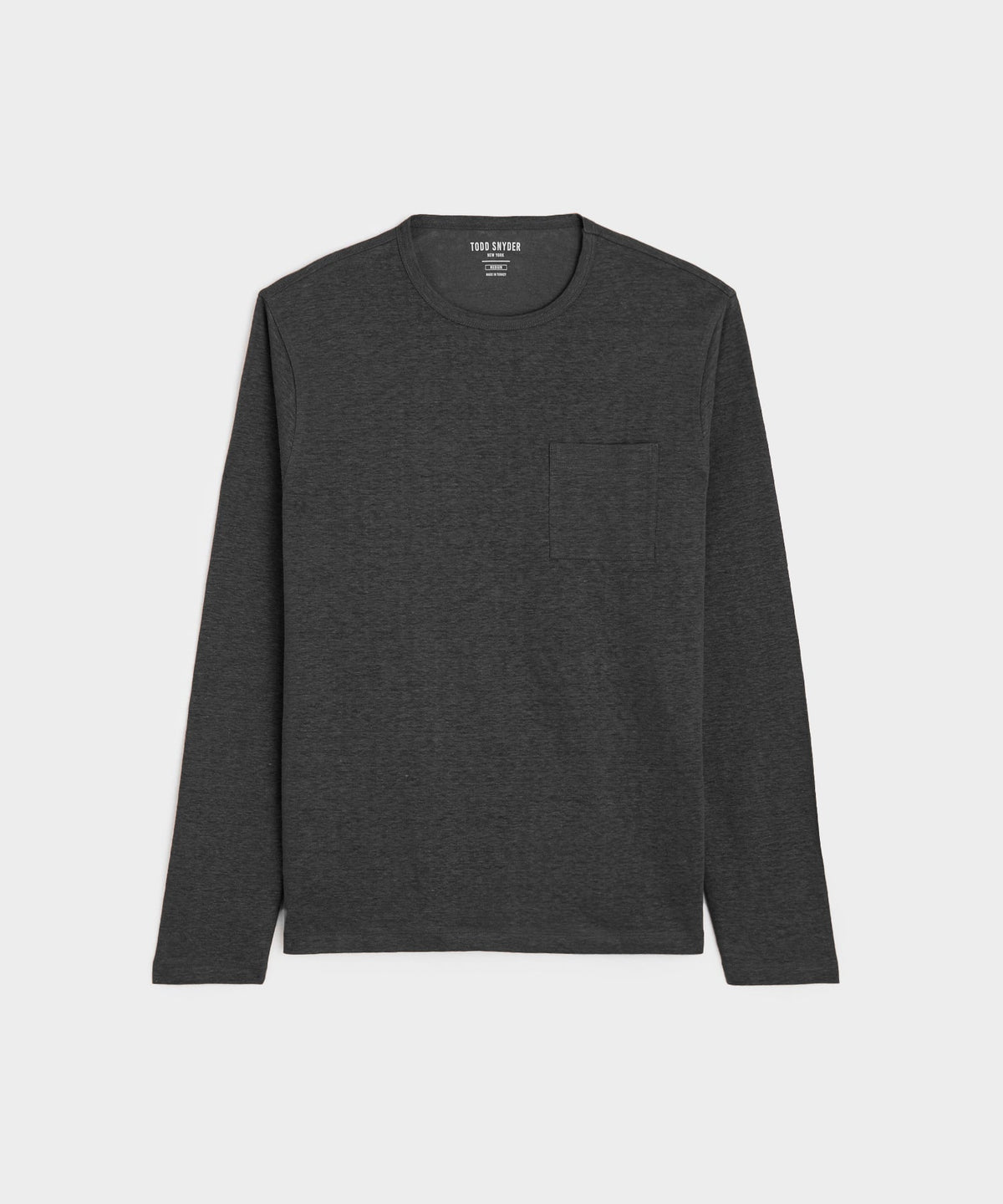 Linen Jersey Long Sleeve T-Shirt in Faded Black