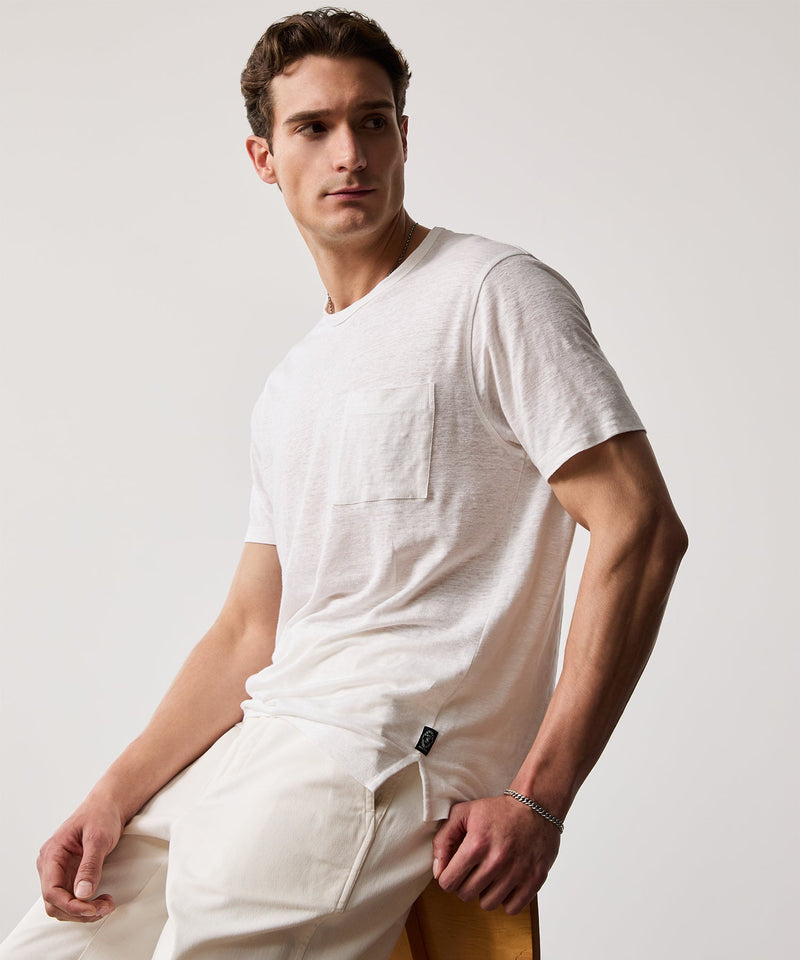 Linen Jersey T-shirt in White