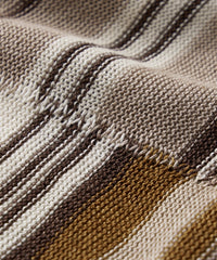 Linen Split-Stripe Sweater in Dark Wheat