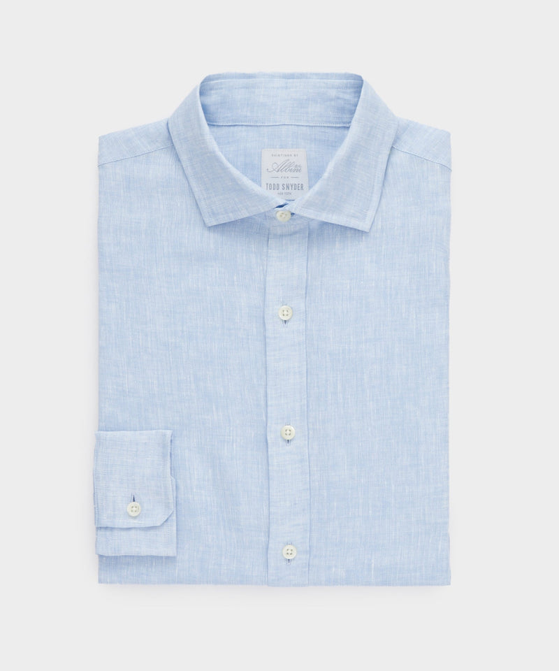 Italian Linen Spread Collar Dress Shirt