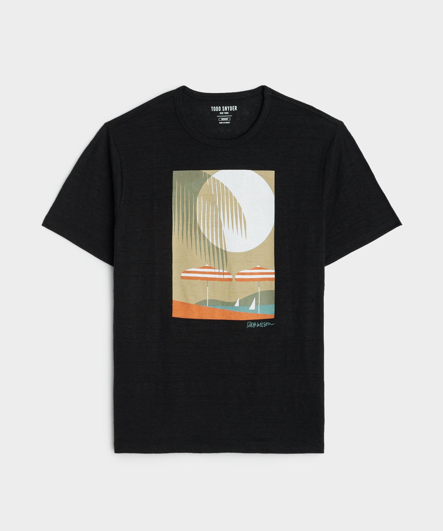 Linen Sunset Tee by Rob Wilson in Blacktop